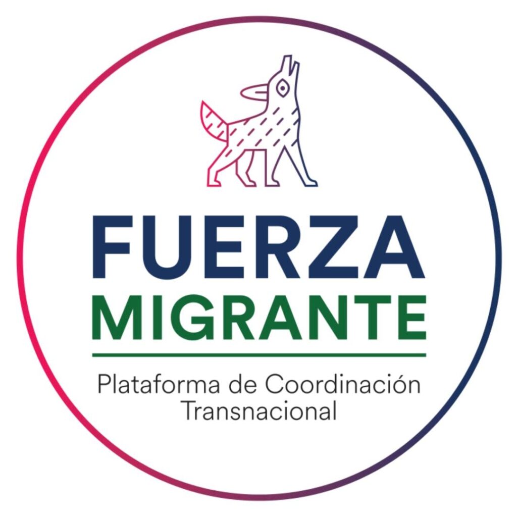 circle enclosing the Fuerza Migrante logo.