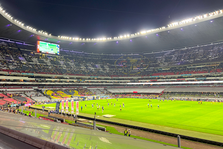 students visiting a stadium in Mexico City during the C M A S study abroad program