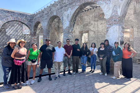 CMAS study abroad students visiting a historic site in Mexico