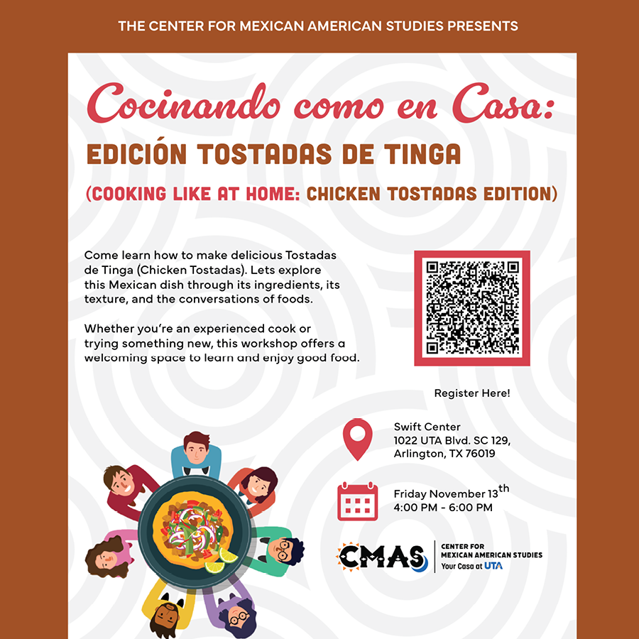 cocinando como en casa workshop happening on november 13th from 4 PM to 6 PM
