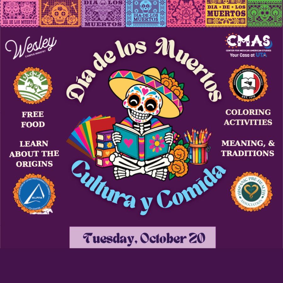 Flyer promoting Día de los Muertos: Cultura y Comunidad, a CMAS event